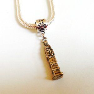 “BIG BEN” Sterling Silver Plated Dangling Charm For European Style Bracelets